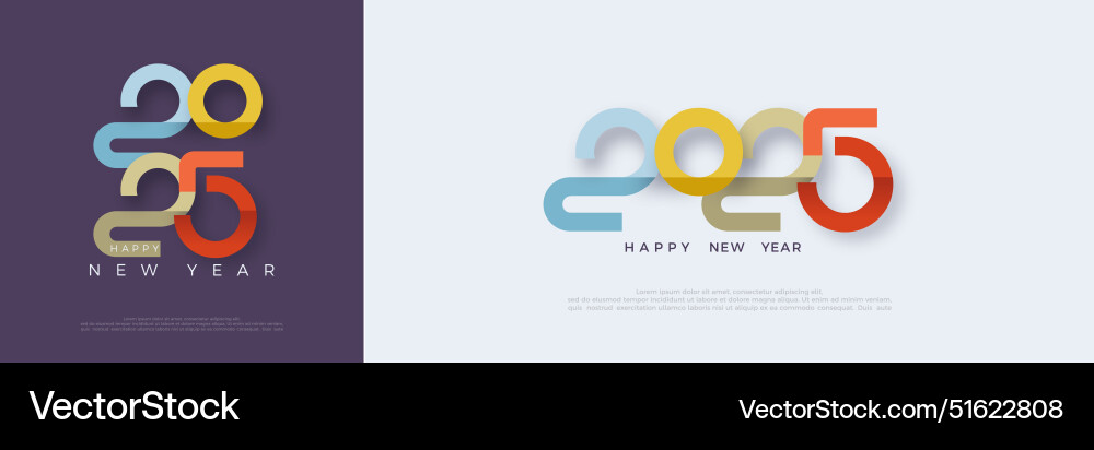 Unique design happy new year 2025 Royalty Free Vector Image