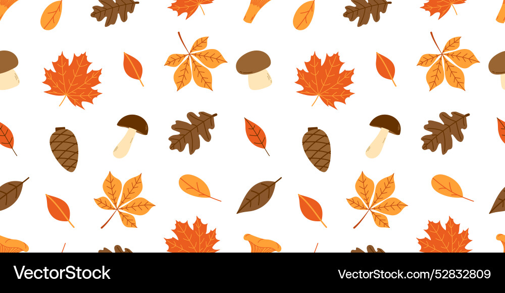 Autumn seamless pattern with fall leaves Autumn seamless pattern with fall leaves vector image