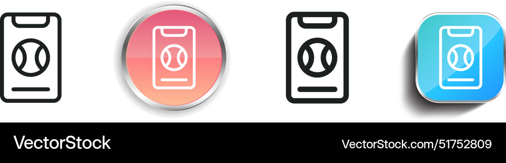 Baseball icon thin linear regular and button Baseball icon thin linear regular and button vector image