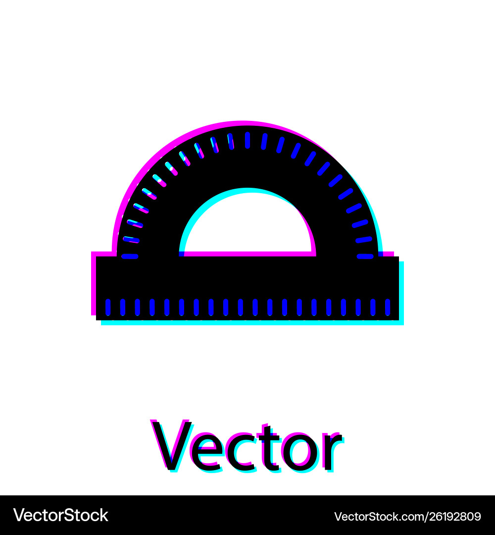 Black protractor grid for measuring degrees icon Vector Image