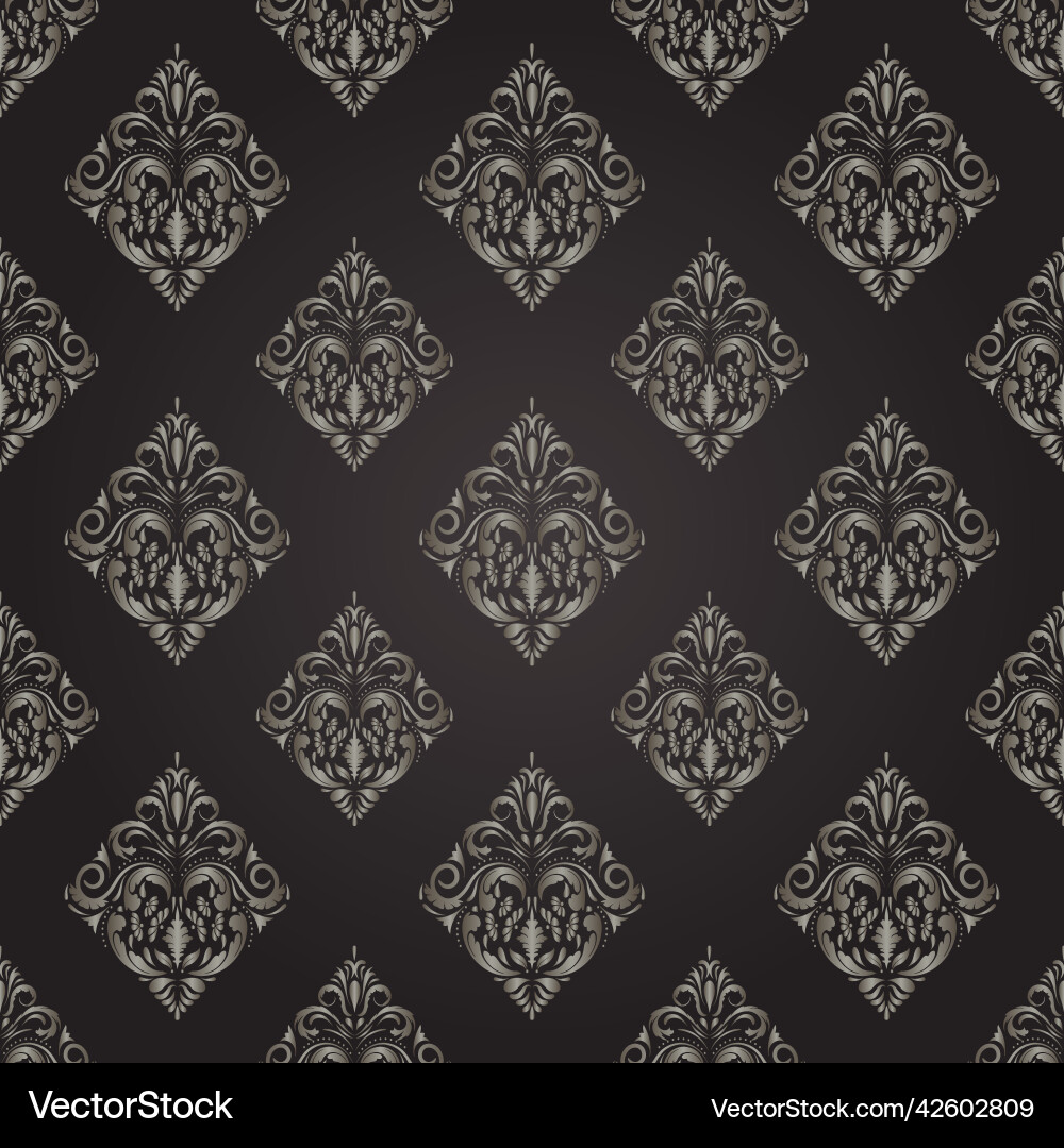 Brawn damask seamless pattern element vector image
