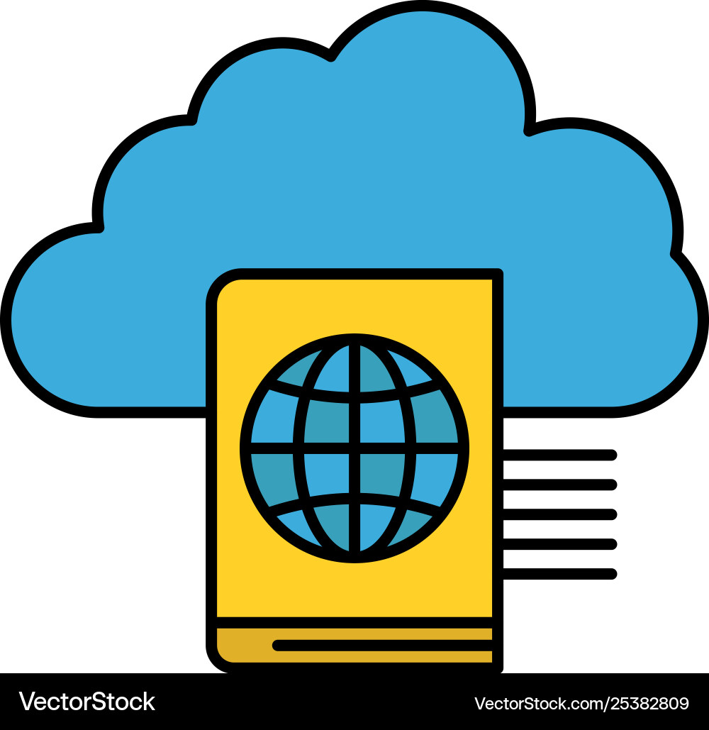 Cloud reading folder upload flat color icon Cloud reading folder upload flat color icon vector image