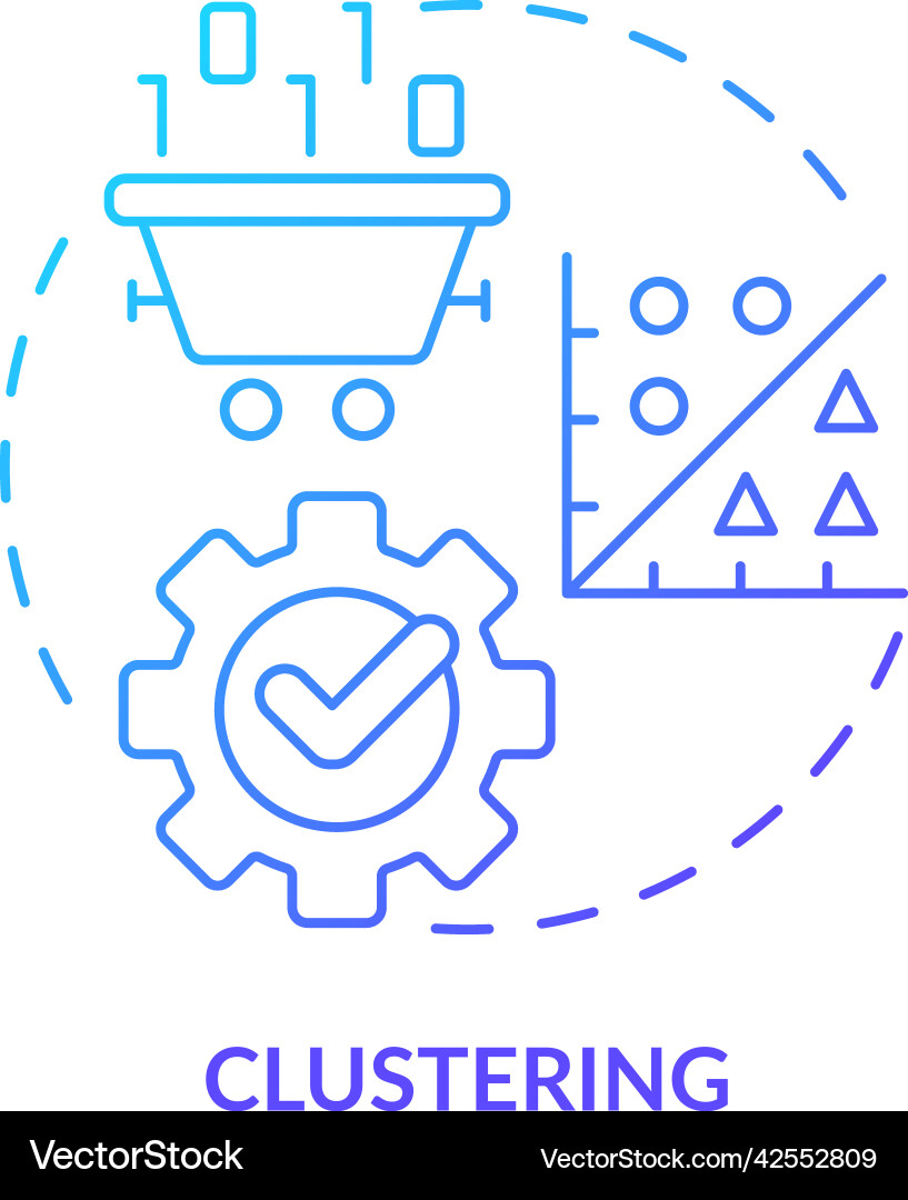 Clustering blue gradient concept icon Clustering blue gradient concept icon vector image