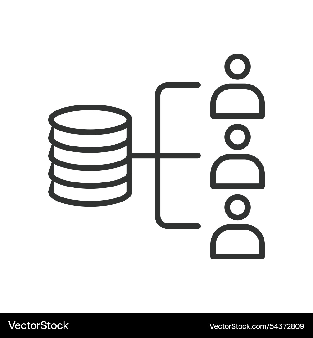 Distribution server end users icon in line design Vector Image