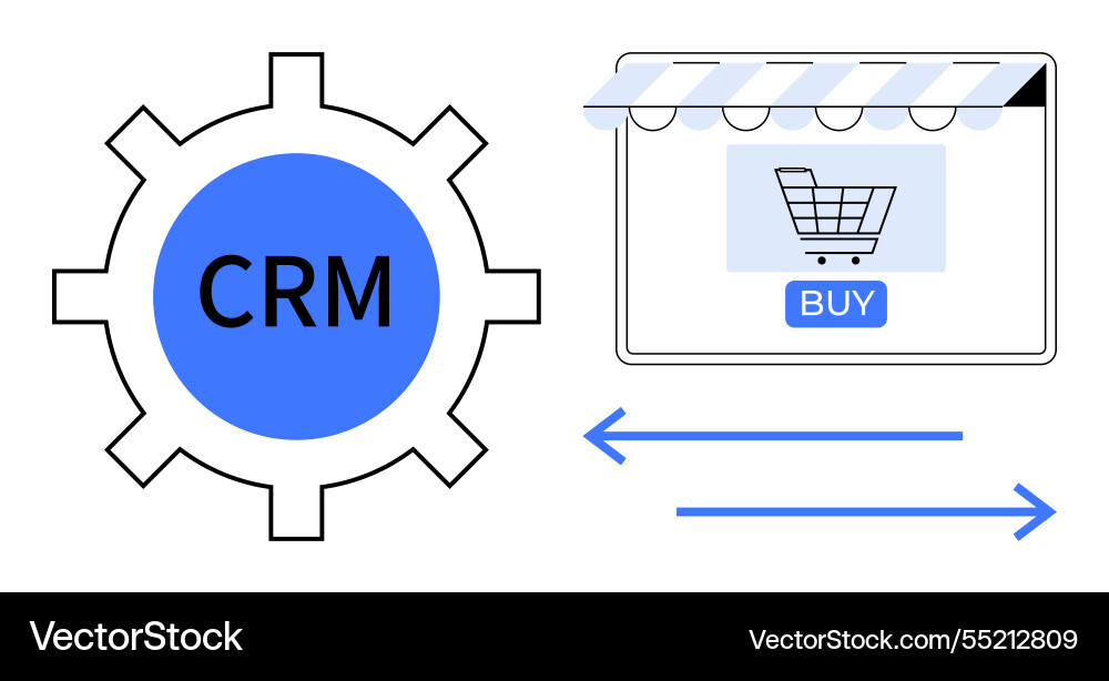 E-commerce integration with crm for streamlined E-commerce integration with crm for streamlined vector image