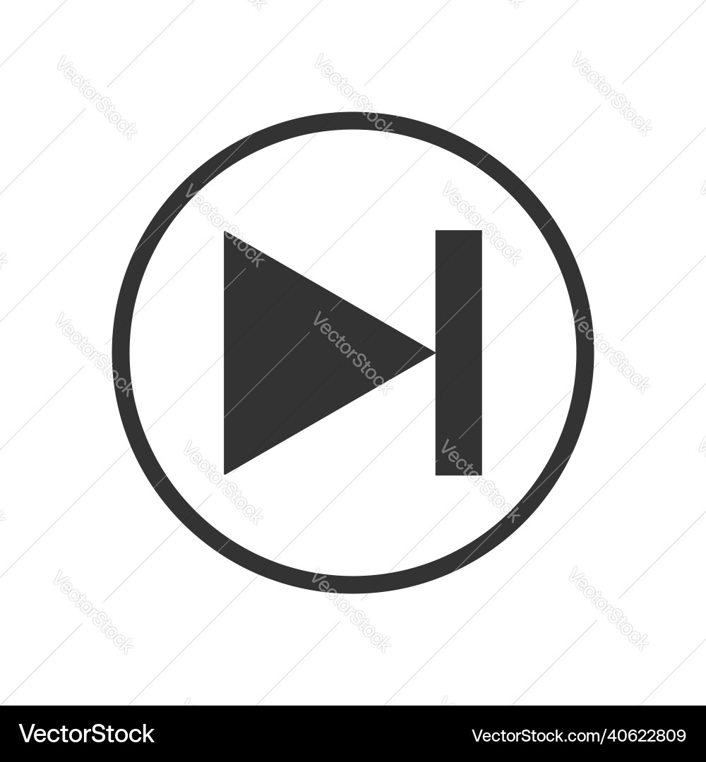 Fast forward button icon element of audio player vector image