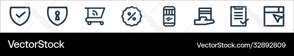 Flat ecommerce line icons linear set quality Flat ecommerce line icons linear set quality vector image