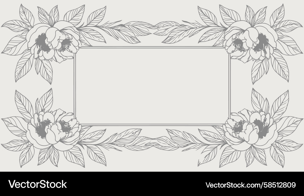 Floral Border Frame - Elegant & Delicate Vector Image