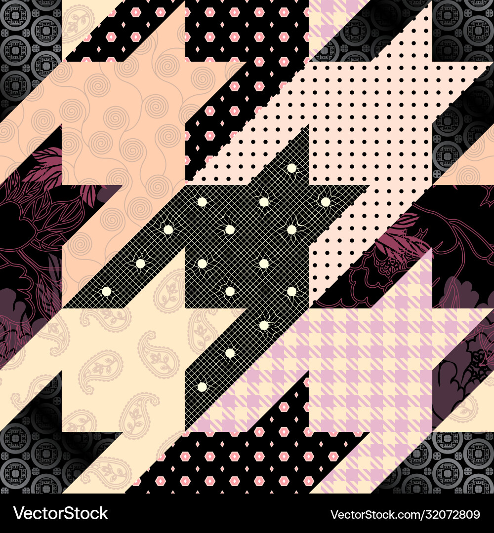 Houndstooth Patchwork Pattern vector image