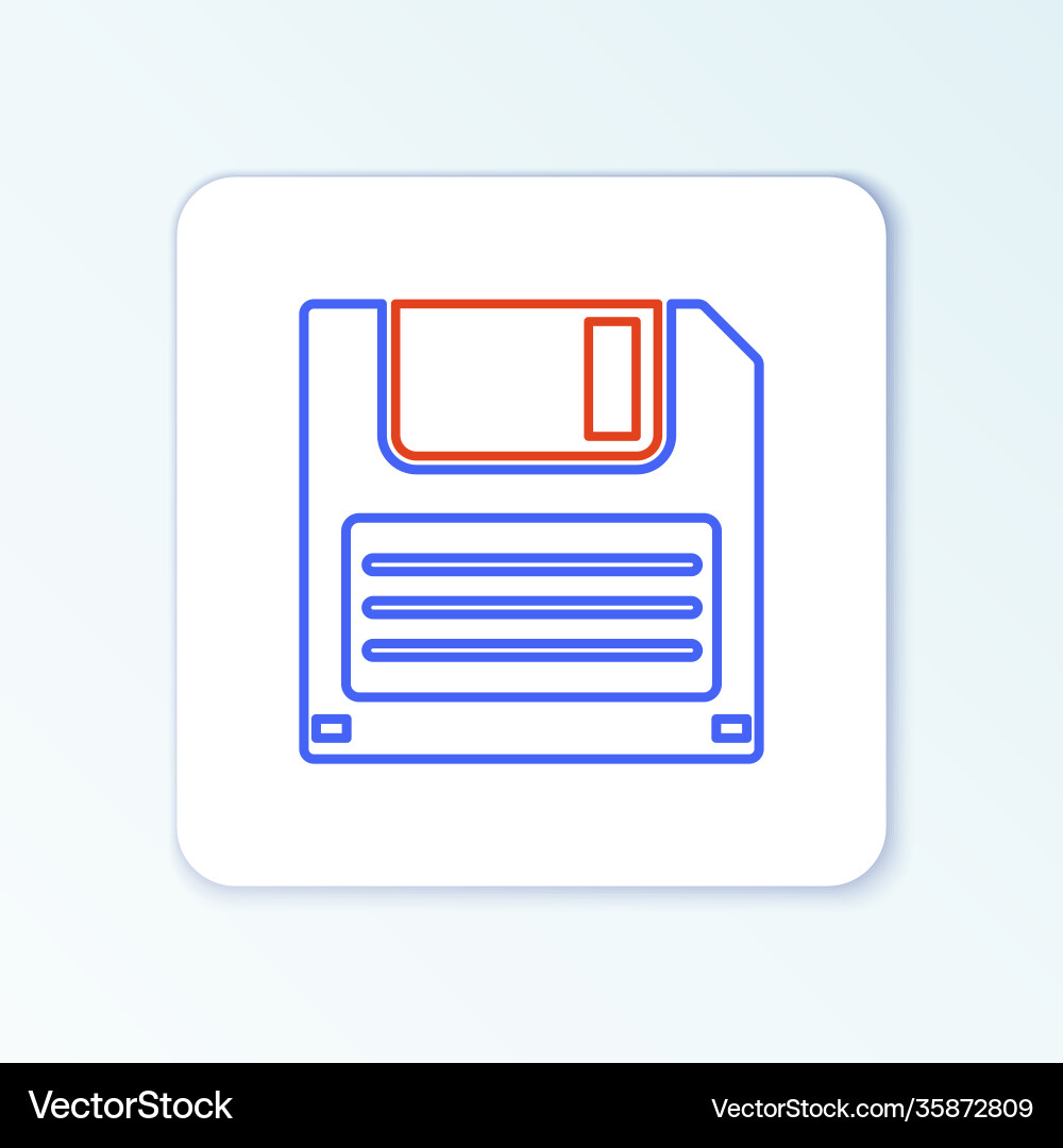 Line floppy disk for computer data storage icon Vector Image