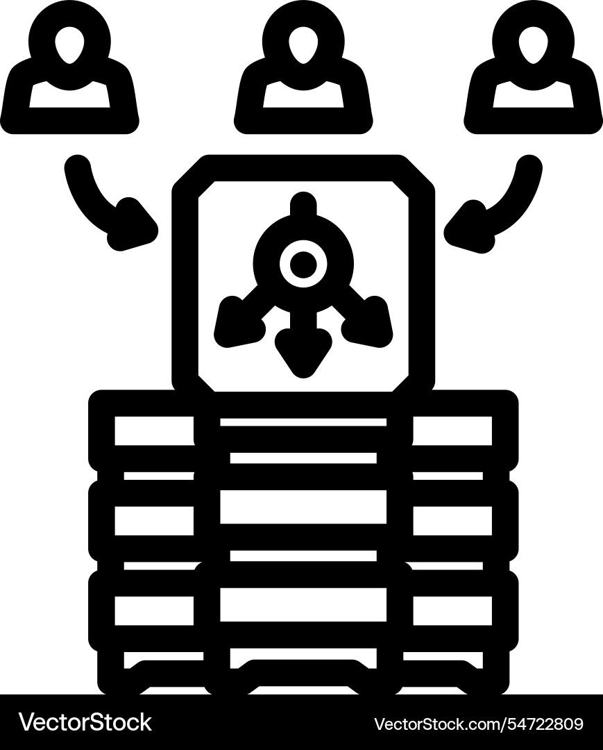 Load balancer data center line icon vector image