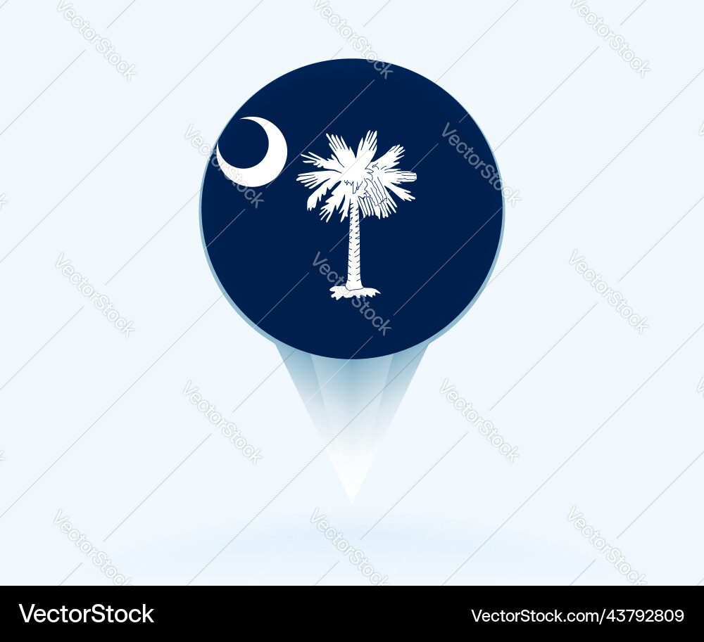Map pointer with flag of south carolina Vector Image
