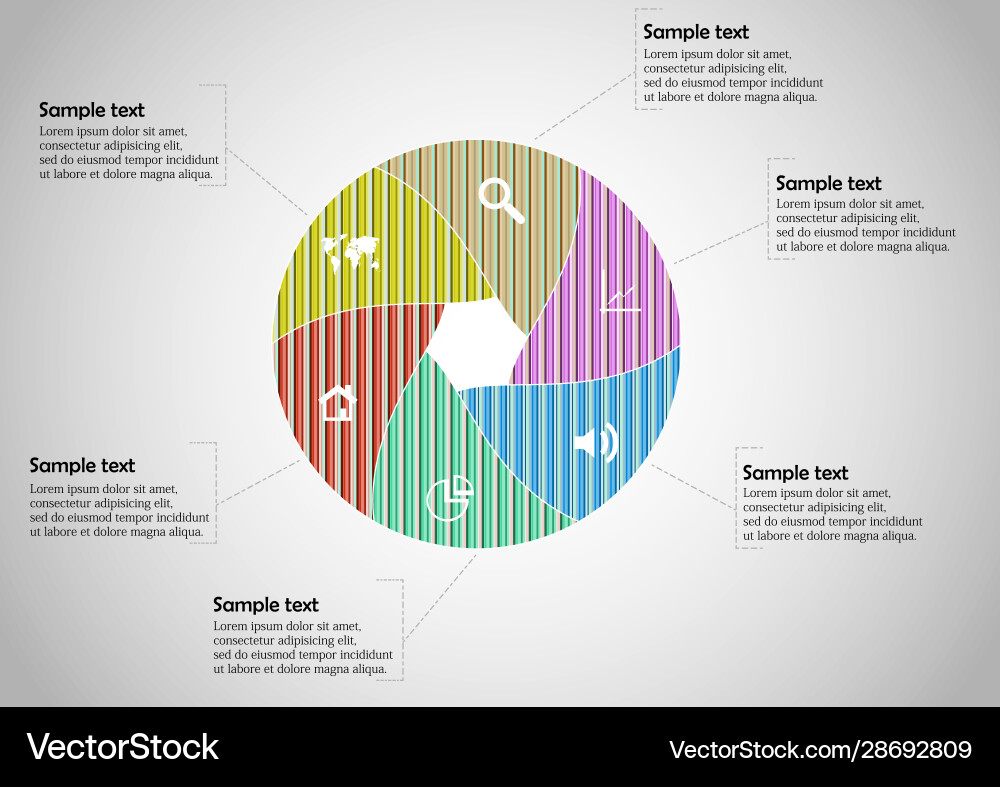 Round infographic template with hexagonal Round infographic template with hexagonal vector image