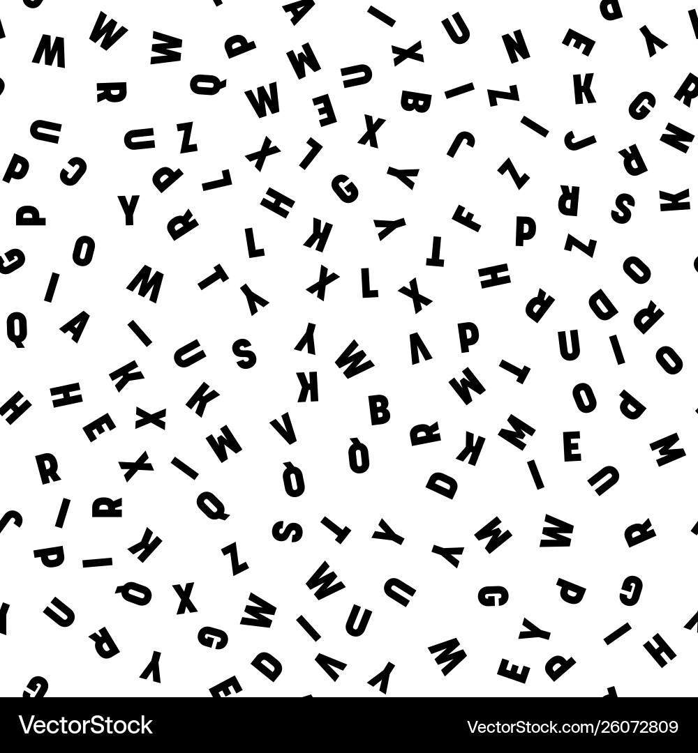 Seamless pattern letters random order signs Seamless pattern letters random order signs vector image