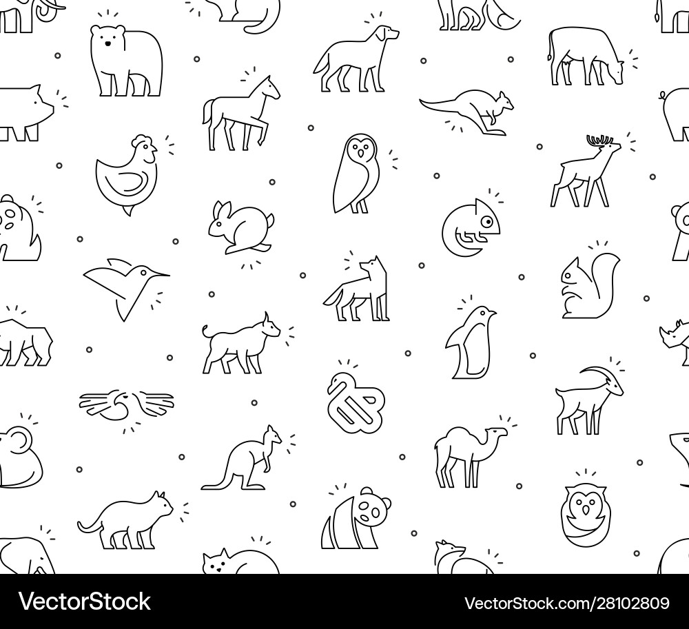Seamless pattern with animals icons Royalty Free Vector