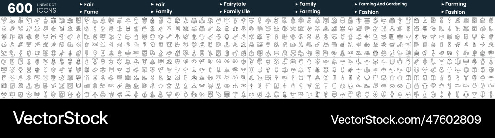 Set of 600 thin line icons in this bundle include Set of 600 thin line icons in this bundle include vector image