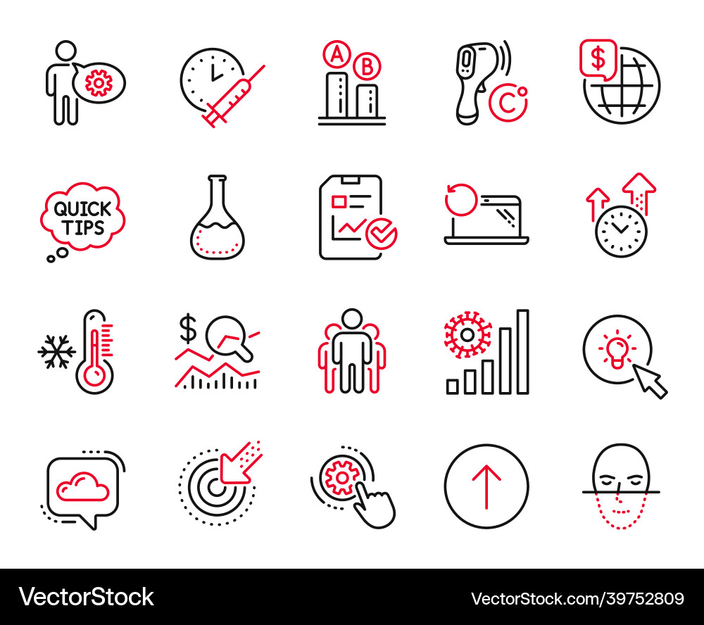 Set of science icons related to ab testing Set of science icons related to ab testing vector image