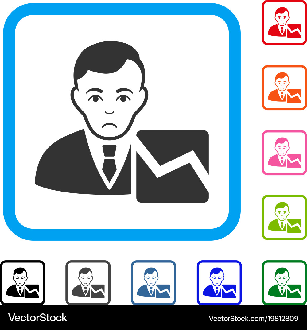 Stock trader framed pitiful icon vector image