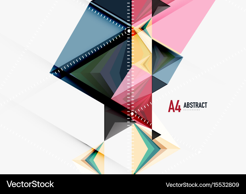 Triangular low poly a4 size geometric vector image