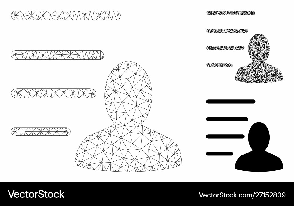 User list mesh wire frame model Vector Image