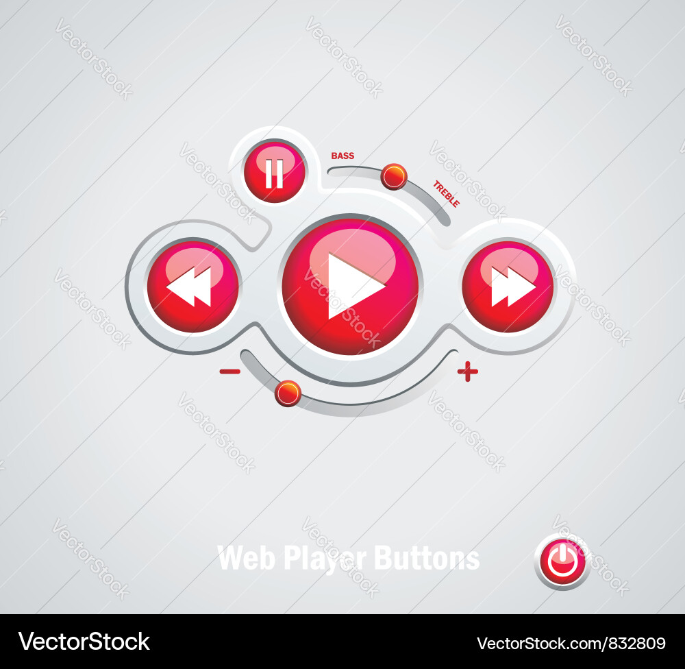 Web Audio Player Controls vector image