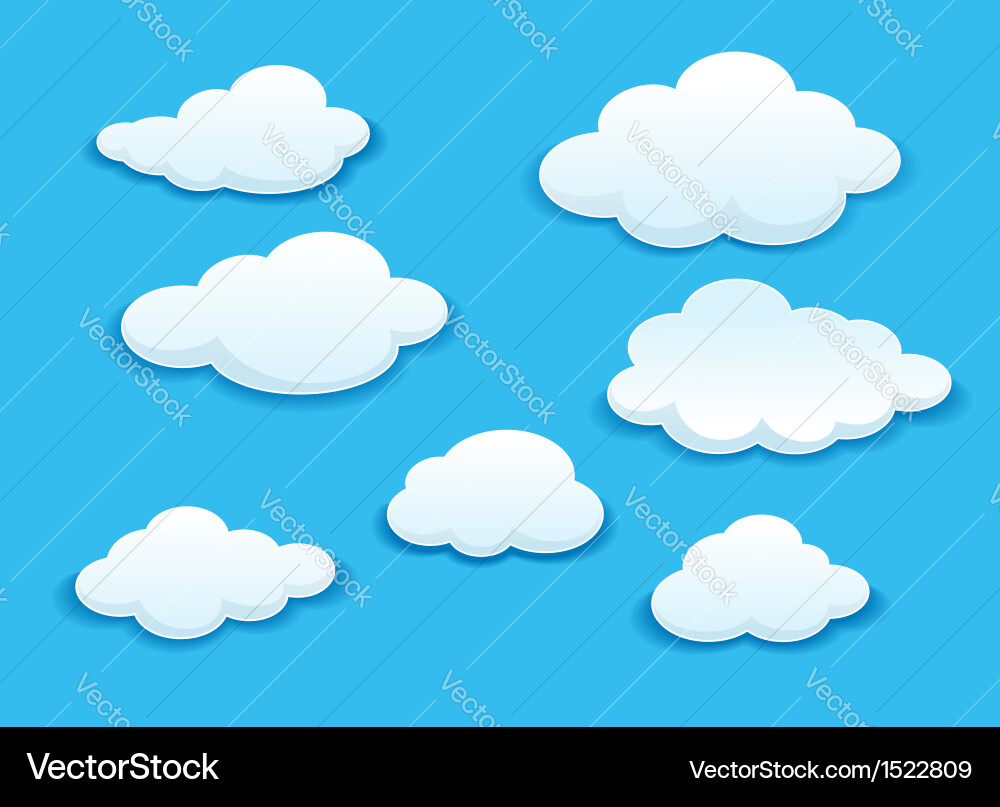 White clouds set Royalty Free Vector Image - VectorStock