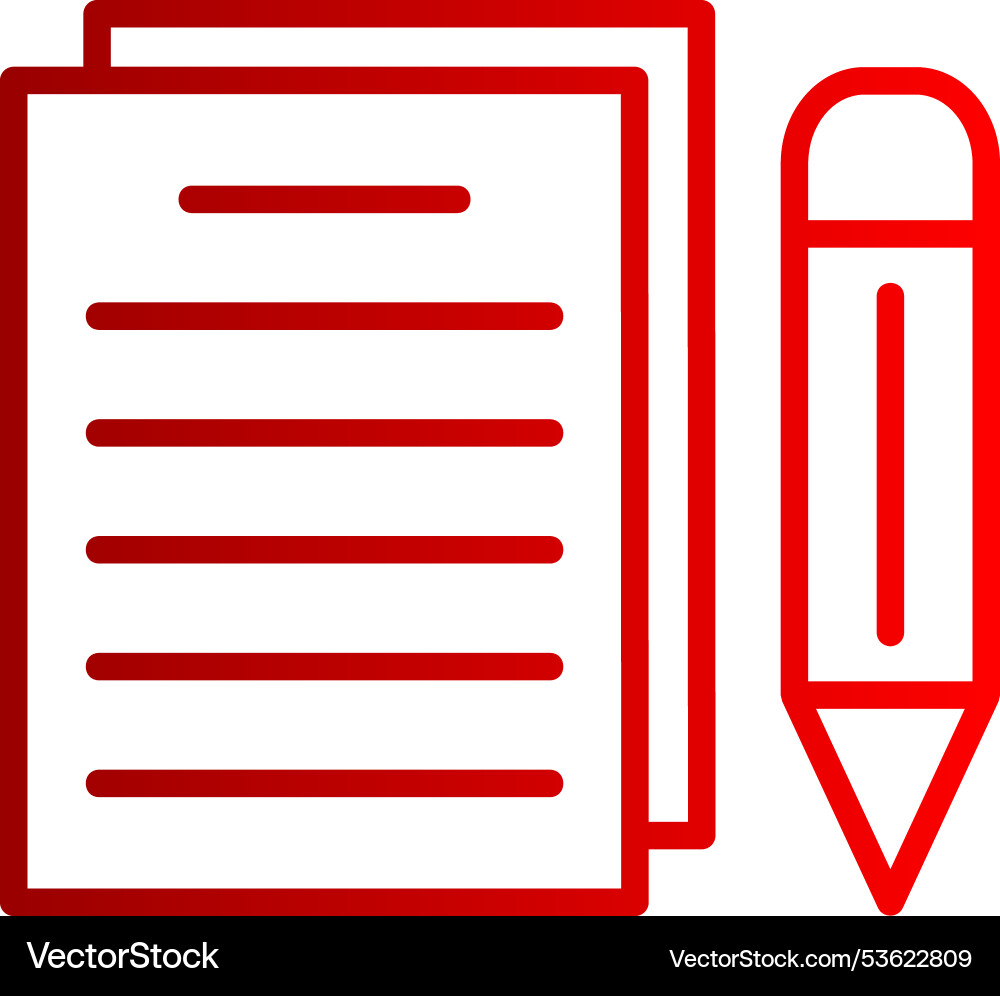 Write line gradient icon vector image