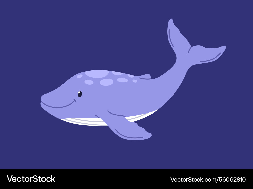 Baby whale underwater cute happy marine animal Baby whale underwater cute happy marine animal vector image