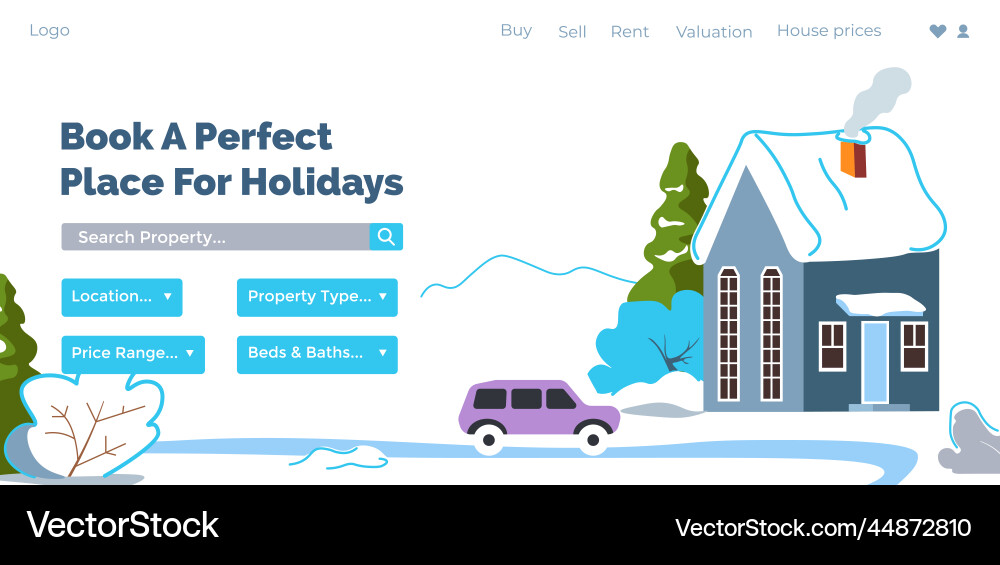Book perfect place for holidays rental agency Book perfect place for holidays rental agency vector image