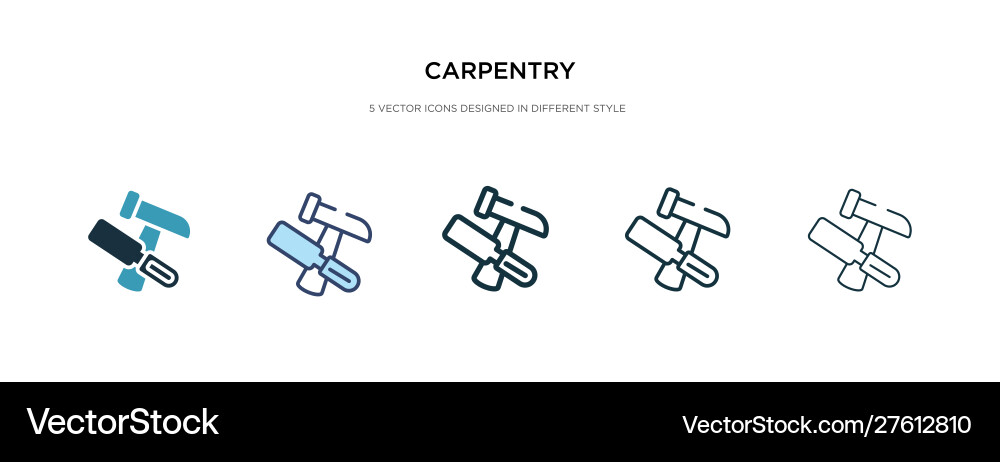 Carpentry icon in different style two colored Carpentry icon in different style two colored vector image