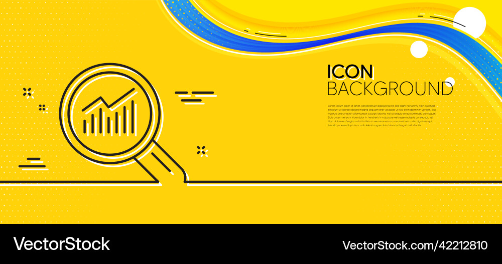 Chart line icon report graph sign in magnifier Chart line icon report graph sign in magnifier vector image