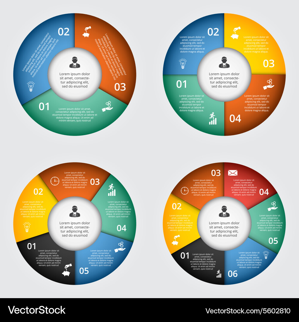 Circular Elements for Diagrams & Charts vector image