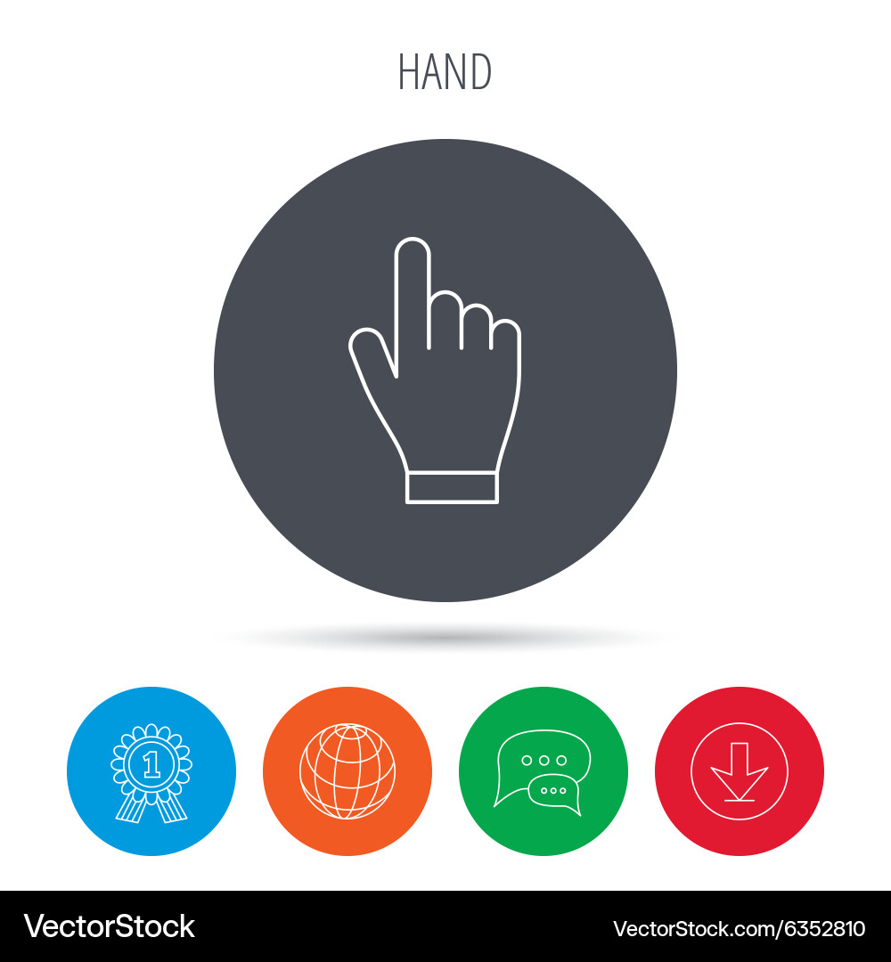 Click hand icon press or push pointer sign vector image