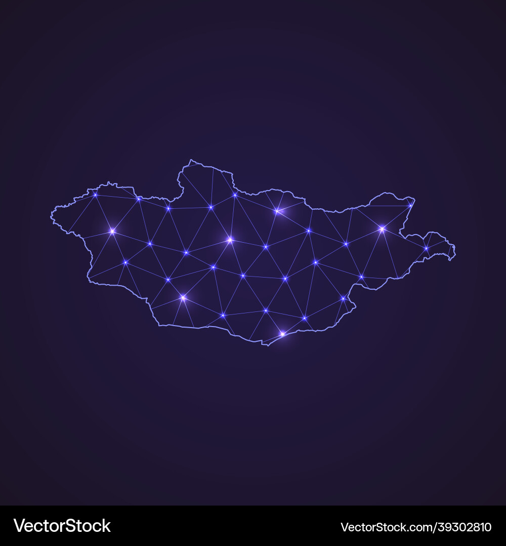 Digital network map of mongolia abstract connect Digital network map of mongolia abstract connect vector image