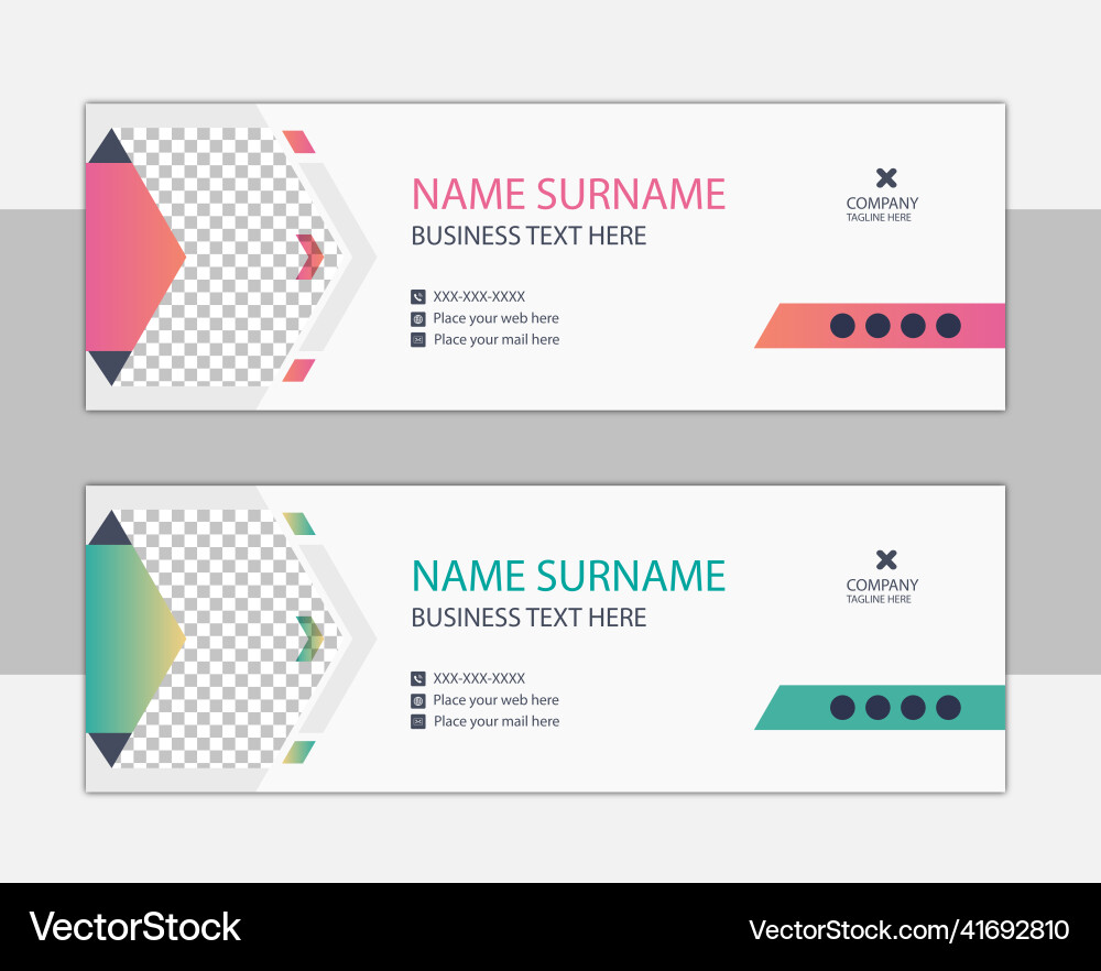 Email signature template design vector image