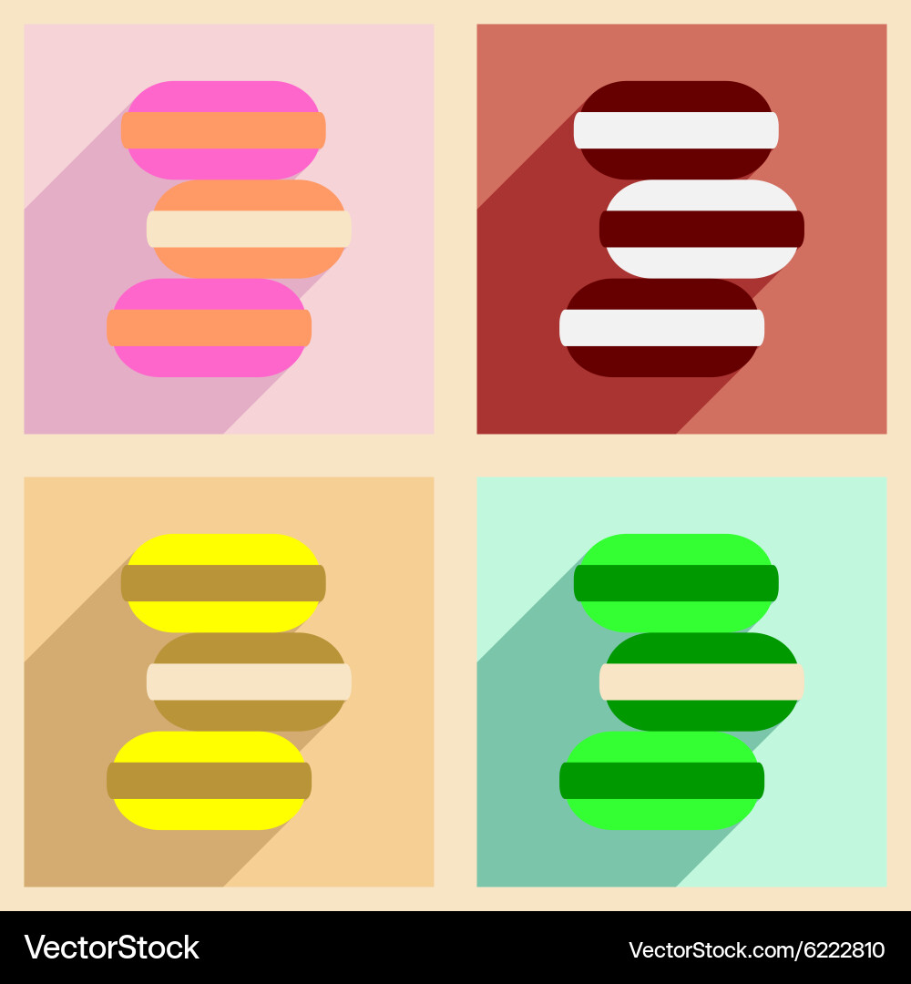 Flat with shadow concept and mobile application vector image
