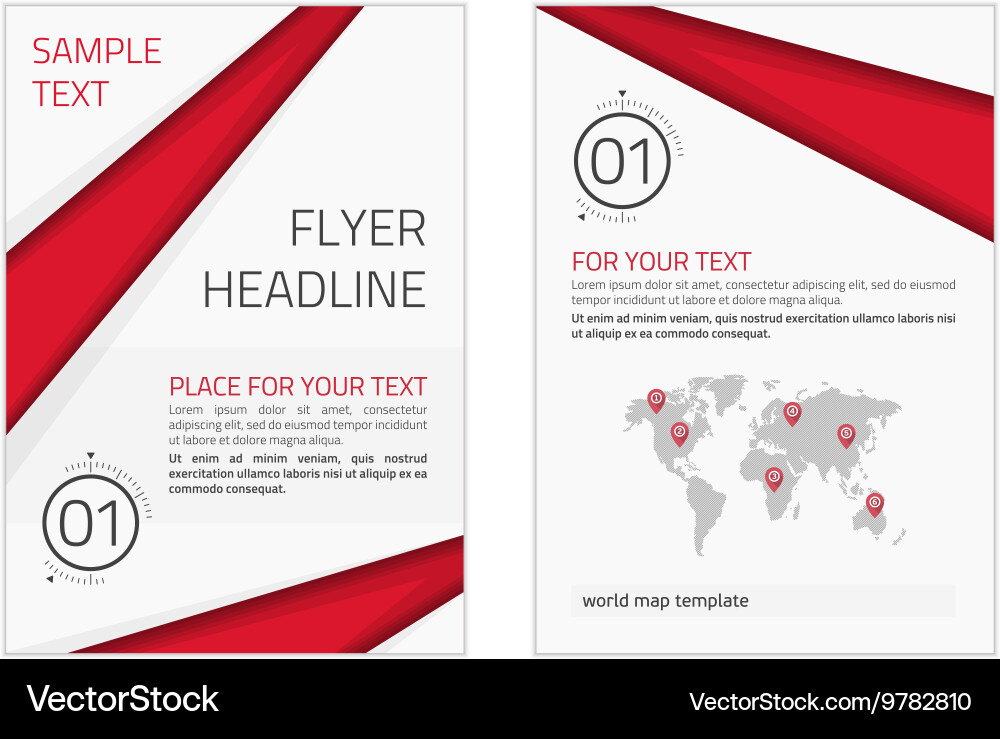 Flyer with a map vector image