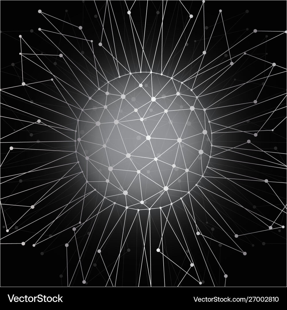 Geometric pattern with connected lines and dots vector image