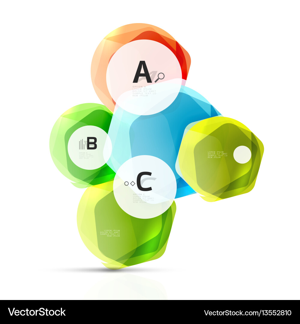 Glass glossy shiny hexagon web elements Glass glossy shiny hexagon web elements Vector Image