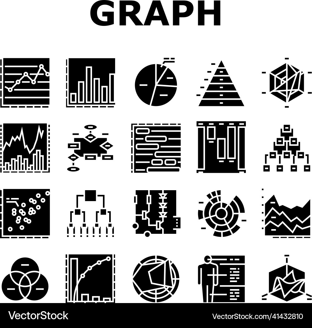 Graph for analyzing and research icons set Graph for analyzing and research icons set vector image