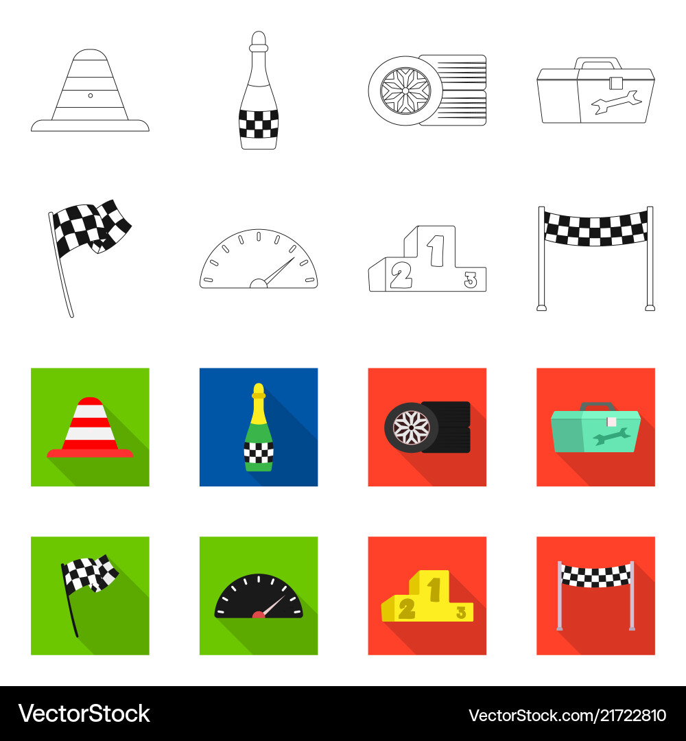 Isolated object of car and rally symbol set Isolated object of car and rally symbol set Vector Image