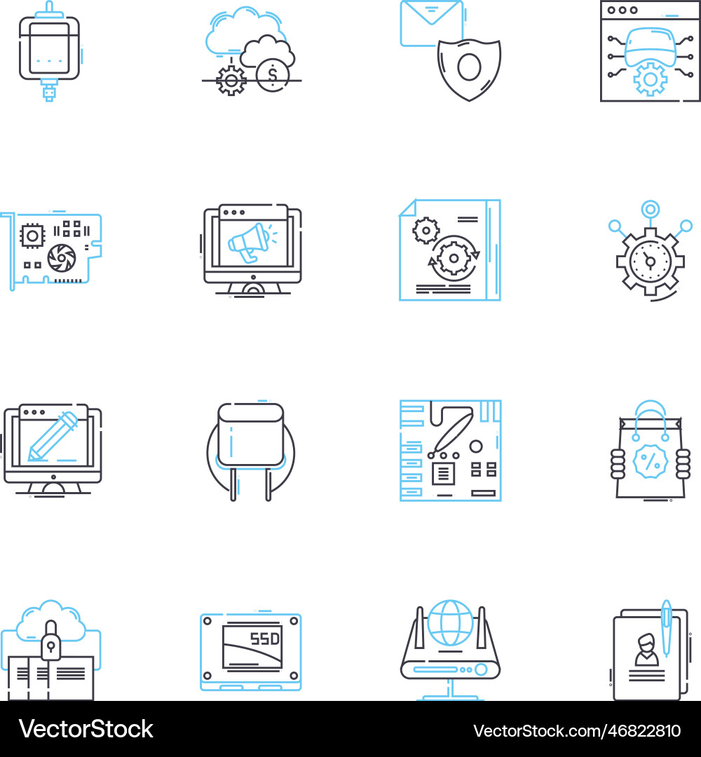 Künstliche Intelligenz lineare Icons setzen Robotik Künstliche Intelligenz lineare Icons setzen Robotik vektorbild