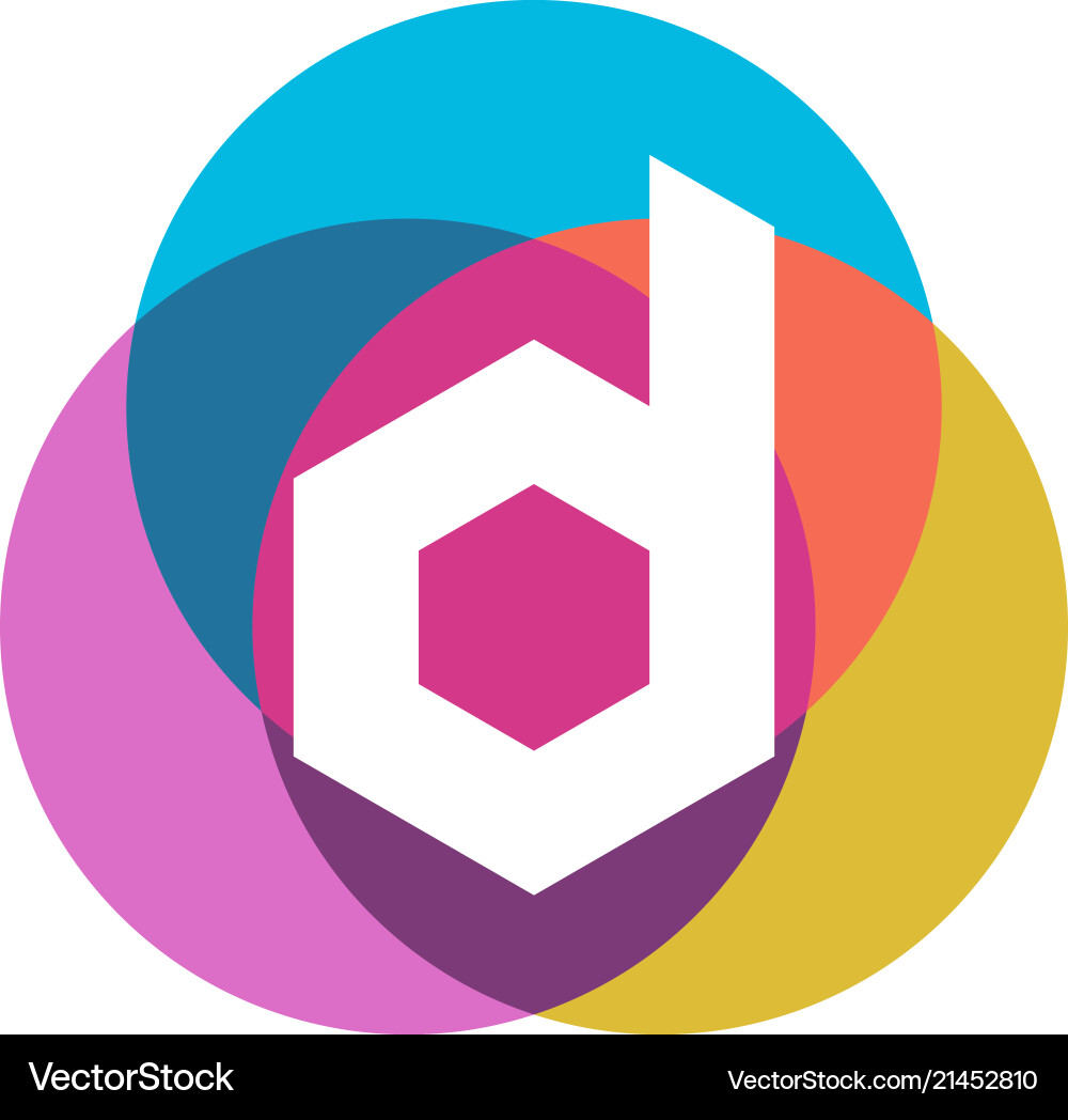 Letter d Logo Design bunte Kreise Overlay Letter d Logo Design bunte Kreise Overlay vektorbild