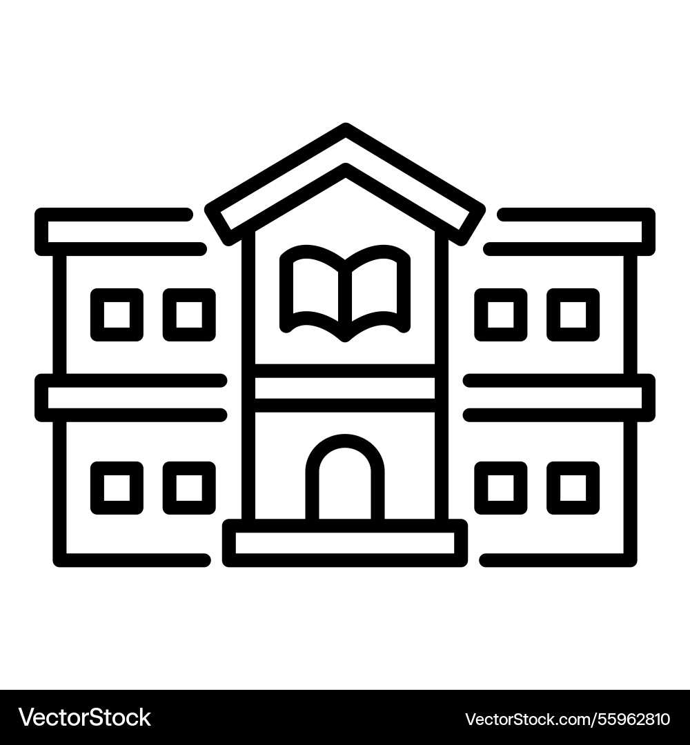 Library Line Icon - Minimal Style vector image