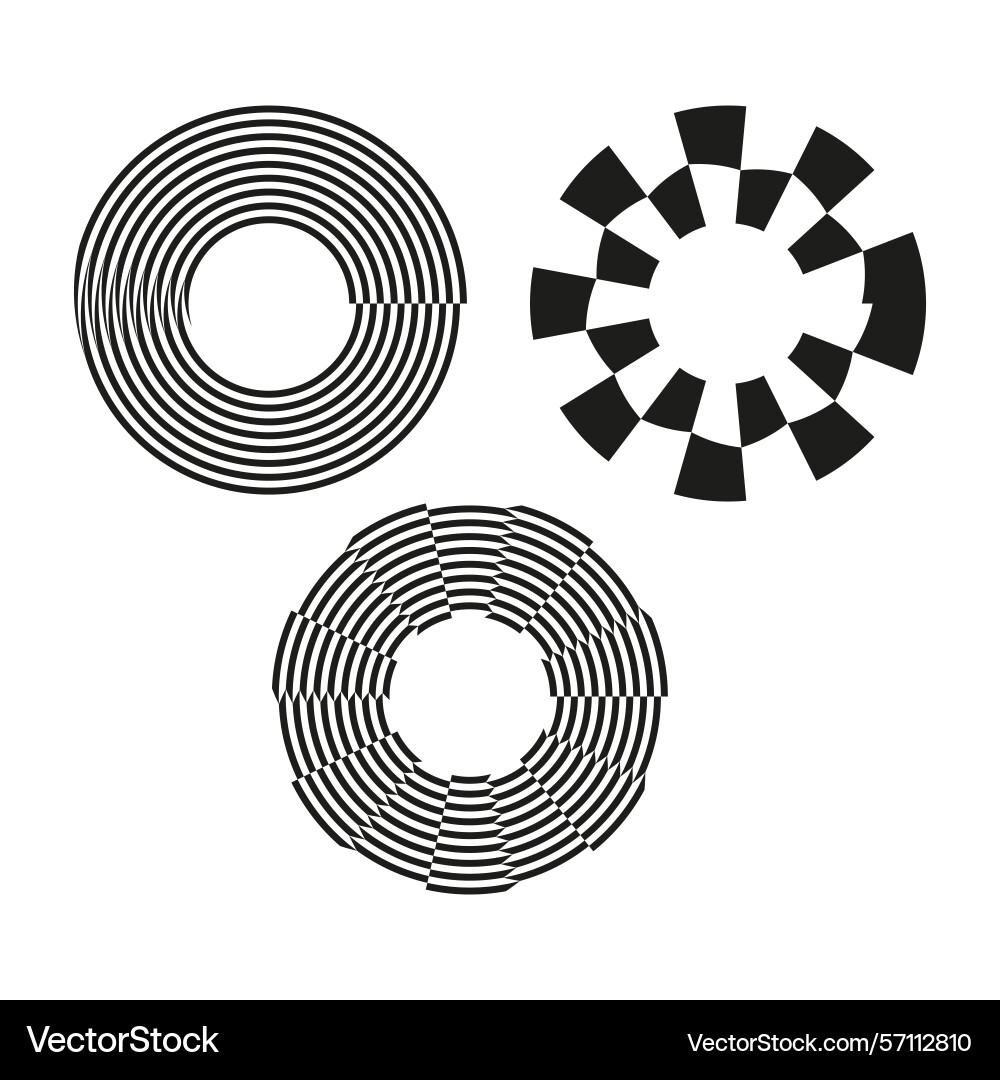 Line circle forms abstract pattern spiral ring Line circle forms abstract pattern spiral ring vector image