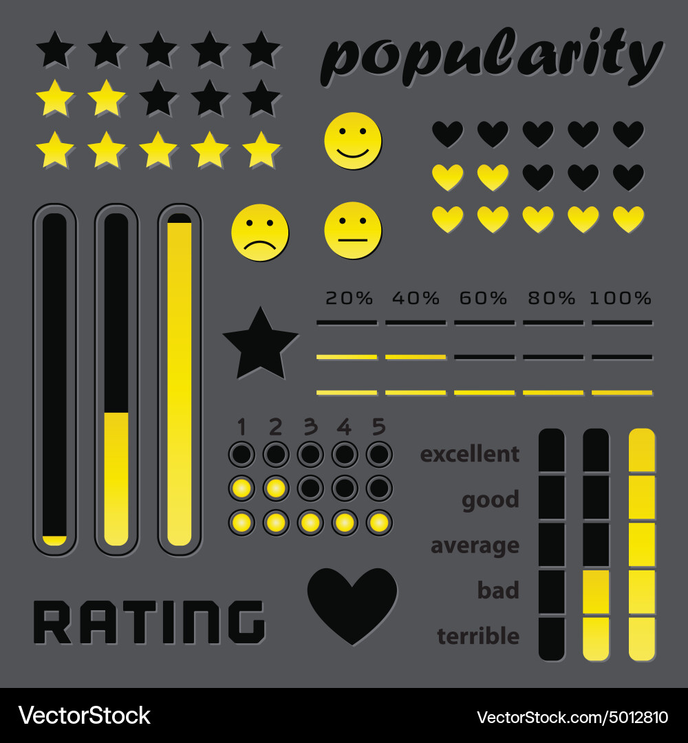 Rating Buttons Icon Set vector image