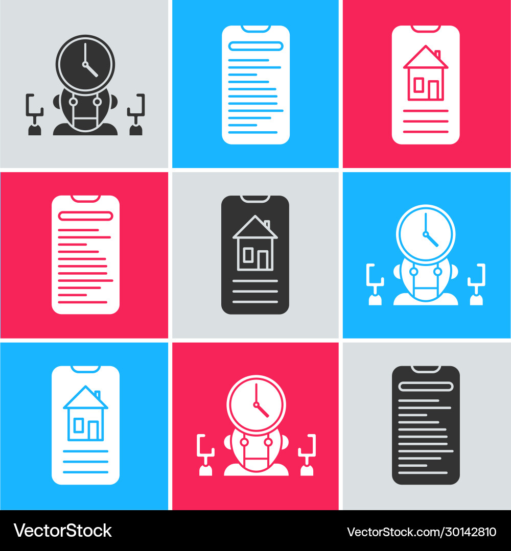 Roboter und digitale Zeitmanager Computer api einstellen Roboter und digitale Zeitmanager Computer api einstellen vektorbild