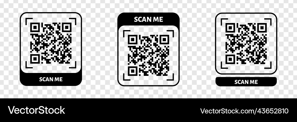 Scan me qr code design for payment text Vector Image
