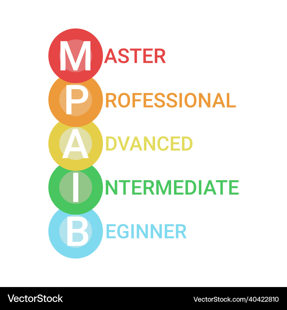Scheme of level skills growth success Scheme of level skills growth success vector image