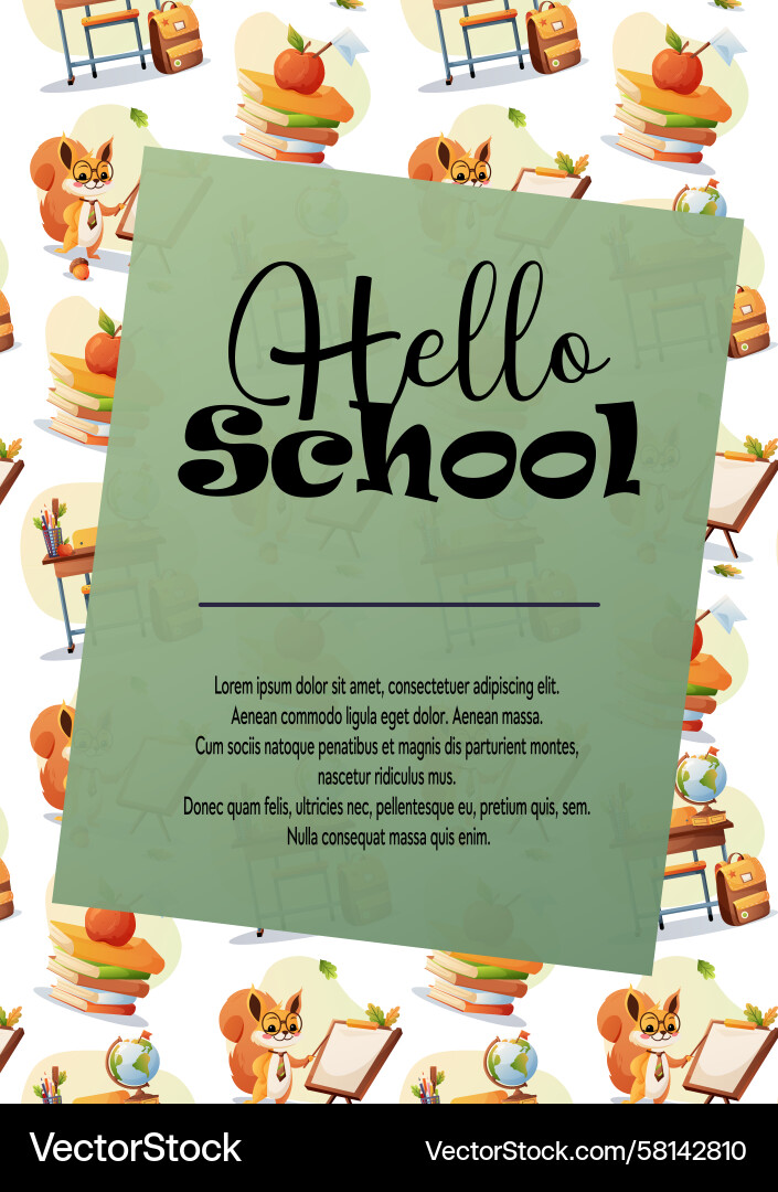 School Learning Template with Pattern Vector Image